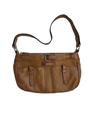 Etienne Aigner Vintage Bagette Bag Camel Leather Buckle Y2K Purse Handbag